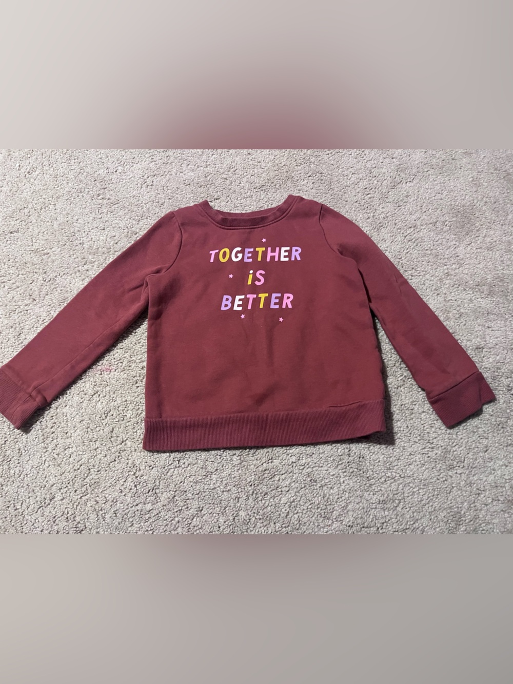 Kids' Burgundy Sweatshirt - "Together is Better"